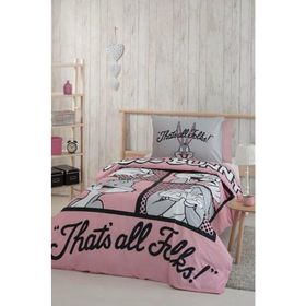 Özdilek Bugs Bunny Folks Pembe Tek Kişilik Nevresim Takımı