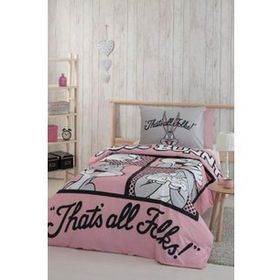 Özdilek Bugs Bunny Folks Pembe Tek Kişilik Nevresim Takımı
