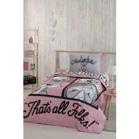 Özdilek Bugs Bunny Folks Pembe Tek Kişilik Nevresim Takımı