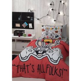 Özdilek Bugs Bunny Smile Kırmızı Tek Kişilik Lisans Baskılı Kapitone Nevresim Takımı