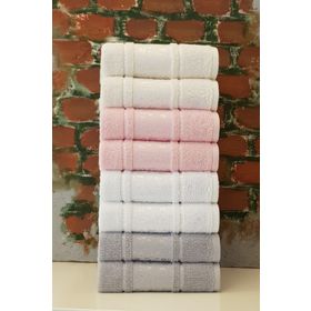 Özdilek Camellia Krem Pembe Beyaz Gri 8'li Havlu