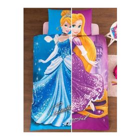 Özdilek Çift Taraflı Lisanslı Tek Kişilik Princess Cindirella Ve Rapunzel Nevresim Takımı