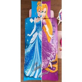 Özdilek Çift Taraflı Lisanslı Tek Kişilik Princess Cindirella Ve Rapunzel Nevresim Takımı