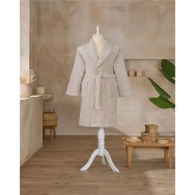Özdilek Classic Bej 3XL Şalyaka Kapüşonlu Battal Boy Bornoz