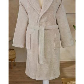 Özdilek Classic Bej 3XL Şalyaka Kapüşonlu Battal Boy Bornoz