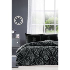 Özdilek Clasurol Siyah 200x220 cm Çift Kişilik Soft Life Saten Nevresim Takımı