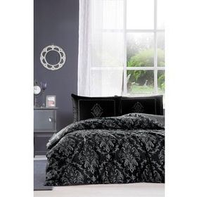 Özdilek Clasurol Siyah 200x220 cm Çift Kişilik Soft Life Saten Nevresim Takımı