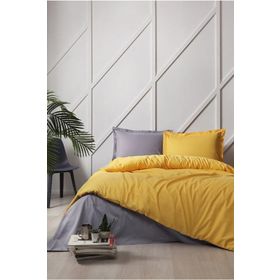 Özdilek Colormix Desensiz Düz Gold Antrasit Çift Kişilik Nevresim Takımı