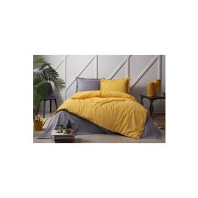Özdilek Colormix Desensiz Düz Gold Antrasit Çift Kişilik Nevresim Takımı