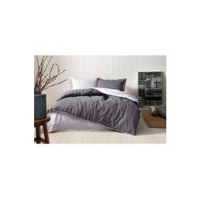 Özdilek Colormix Düz Antrasit Gri Çift Kişilik Nevresim Takımı