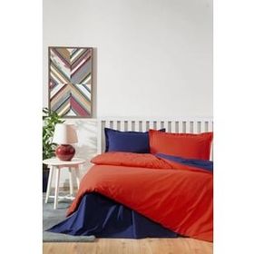 Özdilek Colormix Kırmızı Lacivert Çift Kişilik Ranforce Nevresim Takımı