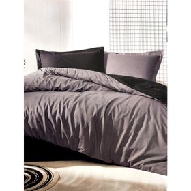 Özdilek Colormix Ranforce Düz Antrasit Çift Kişilik Nevresim Takımı