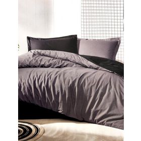 Özdilek Colormix Ranforce Düz Antrasit Çift Kişilik Nevresim Takımı
