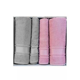 Özdilek Colourist Best Set Açık Gri Pembe Hamam Takımı
