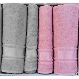 Özdilek Colourist Best Set Açık Gri Pembe Hamam Takımı