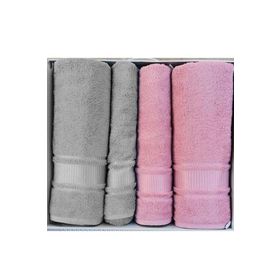 Özdilek Colourist Best Set Açık Gri Pembe Hamam Takımı