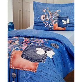 Özdilek Denim 160 x 220 cm Mavi Tek Kişilik Nevresim Takımı