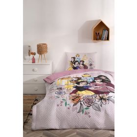 Özdilek Disney Princess Rose Lisanslı Lastikli Fitted Çarşaf Tek Kişilik Nevresim Takımı
