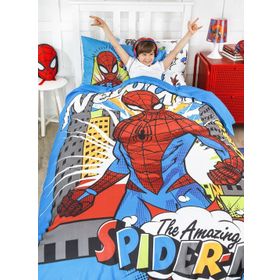 Özdilek Disney Spiderman Newyork Mavi Tek Kişilik Nevresim Takımı