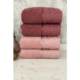Özdilek Ditsy 4 Adet Pembe Mürdüm Havlu Seti