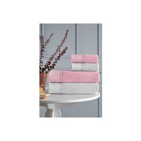 Özdilek Ditsy Gri Pembe Best Hamam Takımı