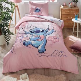 Özdilek Dsny Stitch Aloha Ranforce Pembe Tek Kişilik Nevresim Takımı