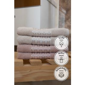 Özdilek Elissa 50x90 4 Adet Taş Bej El Yüz Havlusu