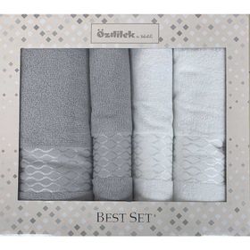 Özdilek Elissa Best Set Gri Beyaz Banyo Hamam Takımı
