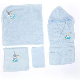 Özdilek Erkek Bebek Bugs Bunny Mavi Bambu Bornoz Seti