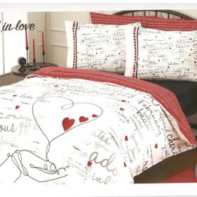 Özdilek Fall In Love Kırmızı Çift Kişilik Nevresim Takımı