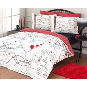 Özdilek Fall In Love Kırmızı Çift Kişilik Nevresim Takımı