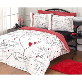 Özdilek Fall In Love Kırmızı Çift Kişilik Nevresim Takımı