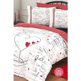 Özdilek Fall In Love Kırmızı Çift Kişilik Nevresim Takımı