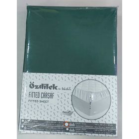 Özdilek Fitted 100x200 cm Zümrüt Yeşili Lastikli Tek Kişilik Çarşaf Seti