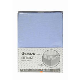 Özdilek Fitted 120x200 cm Gök Mavi Lastikli Tek Kişilik Battal Çarşaf Seti