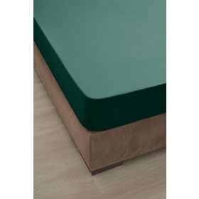 Özdilek Fitted 180x200 cm Zümrüt Yeşili Lastikli Battal Çift Kişilik Çarşaf Seti