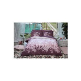 Özdilek Fitted Botanical Mürdüm Çift Kişilik Nevresim Takımı