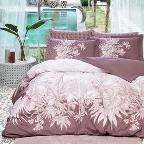 Özdilek Fitted Botanical Mürdüm Çift Kişilik Nevresim Takımı