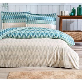 Özdilek Flame Stitch Ranforce Mavi Çift Kişilik Nevresim Takımı
