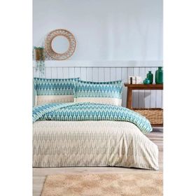 Özdilek Flame Stitch Ranforce Mavi Çift Kişilik Nevresim Takımı