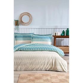 Özdilek Flame Stitch Ranforce Mavi Çift Kişilik Nevresim Takımı