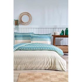 Özdilek Flame Stitch Ranforce Mavi Çift Kişilik Nevresim Takımı