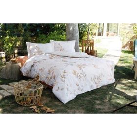 Özdilek Flanel Autumn Floret Oranj - 160 x 220 cm - Renkli Tek Kişilik Nevresim Takımı