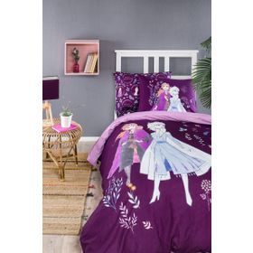Özdilek Frozen Natural Lisanslı Mor Tek Kişilik Nevresim Takımı