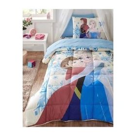 Özdilek Frozen Winter Mavi Lastikli Çarşaflı Lisanslı Tek Kişilik Çocuk Uyku Seti