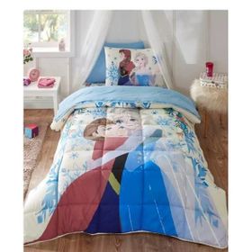 Özdilek Frozen Winter Mavi Lastikli Çarşaflı Lisanslı Tek Kişilik Çocuk Uyku Seti