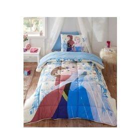 Özdilek Frozen Winter Mavi Lastikli Çarşaflı Lisanslı Tek Kişilik Çocuk Uyku Seti