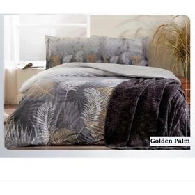 Özdilek Golden Palm Gri Çift Kişilik Trendy Battaniye Nevresim Takımı