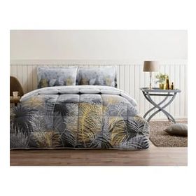 Özdilek Golden Palm Gri Çift Kişilik Trendy Battaniye Nevresim Takımı