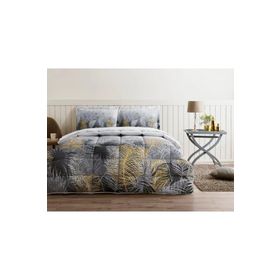 Özdilek Golden Palm Gri Çift Kişilik Trendy Battaniye Nevresim Takımı